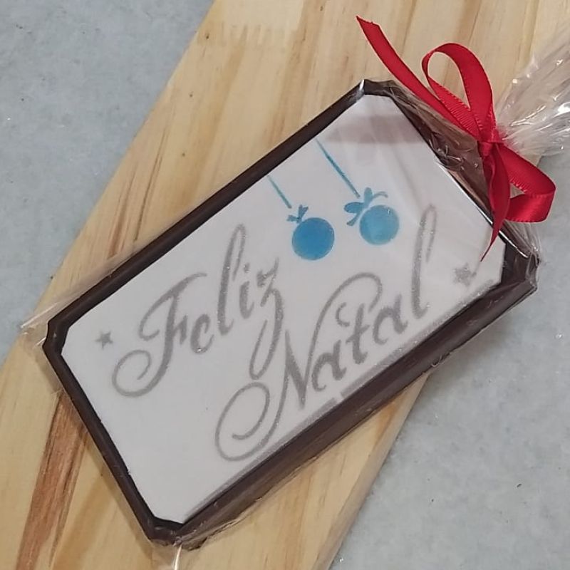 Barra de Chocolate Decorada - Tema natalino